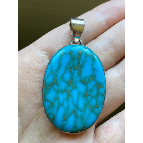 925 sterling silver blue turquoise Pendant